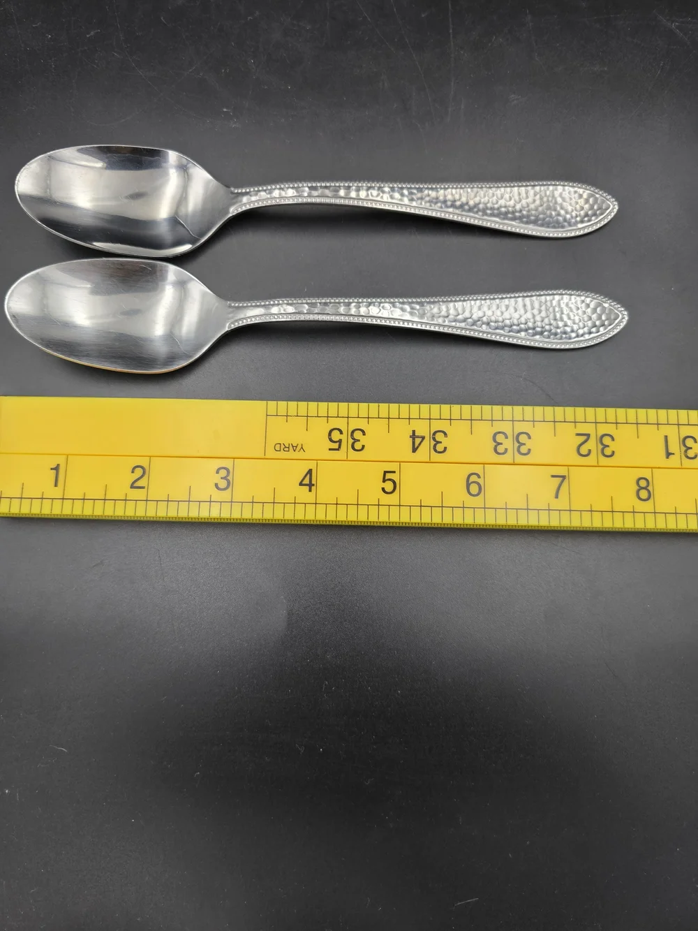 Hammered Stainless Steel Flatware Set - Silver Serving Spoons & Cutlery